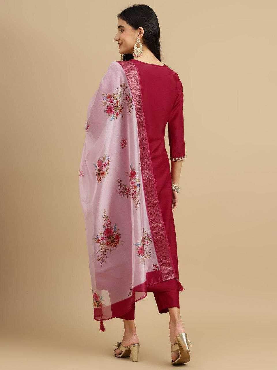 Rayon Cotton Embroidery Palazzo Suit - MYLUXURY LANE ENTERPRISE